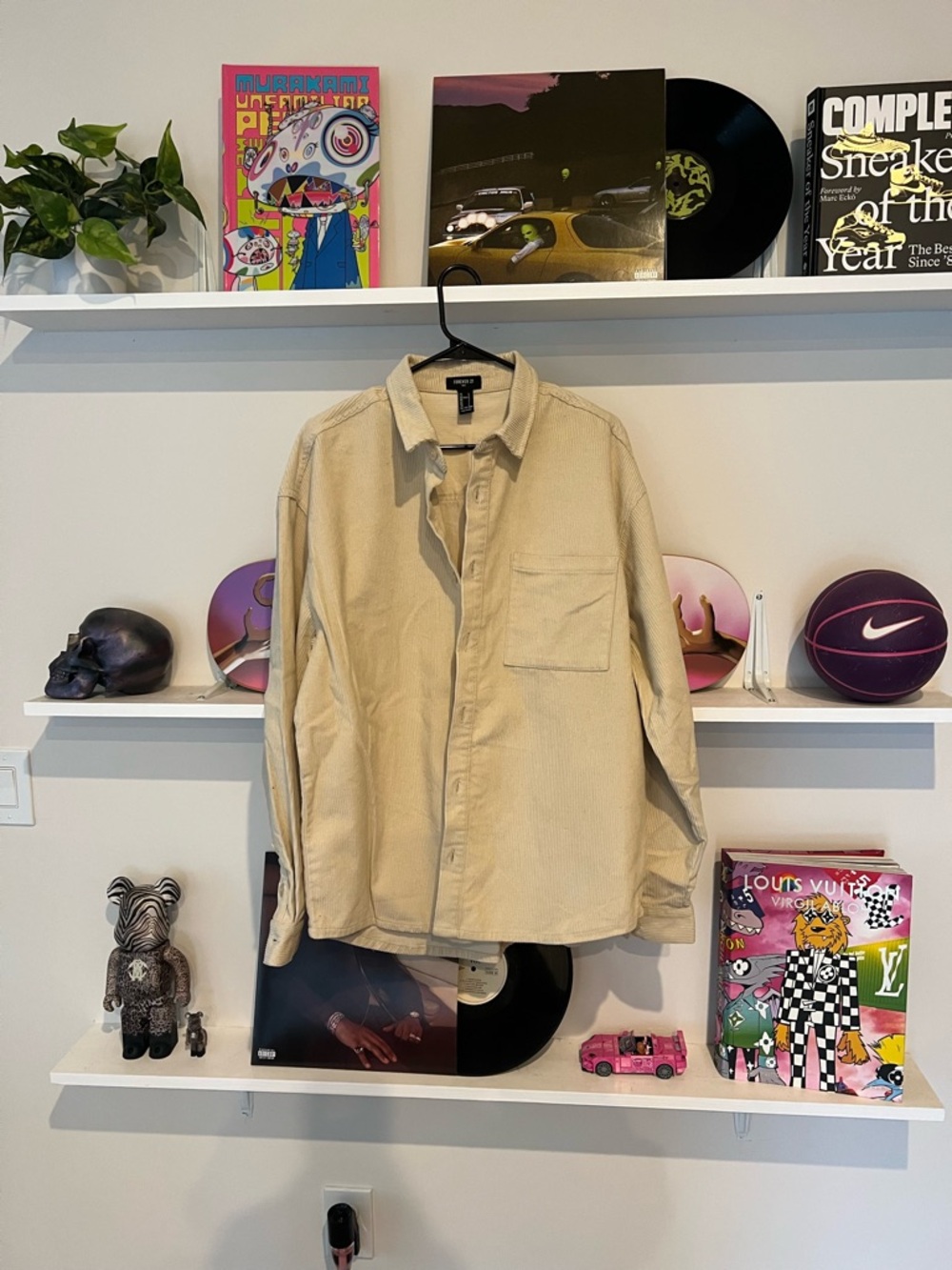 Men's Button-Up Casual Shirt Jacket - Beige